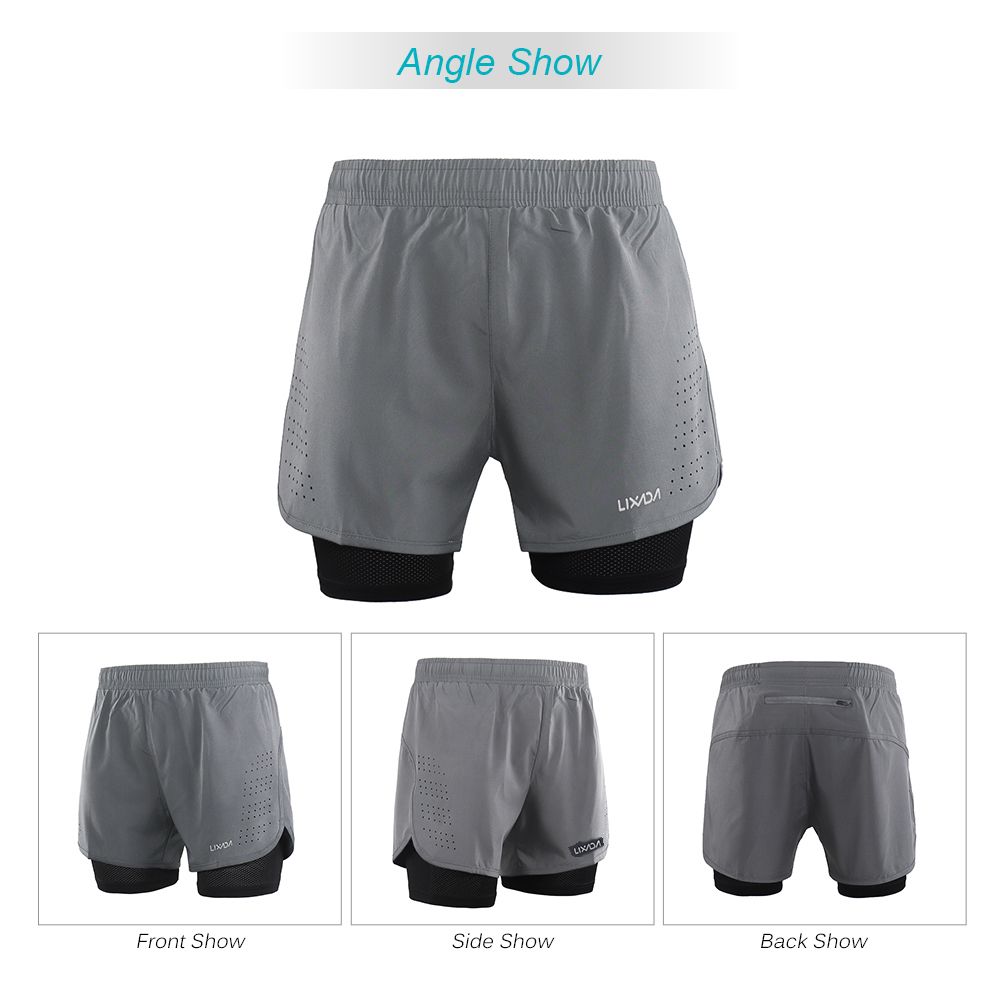 Men's 2-in-1 Running Shorts Quick Dry Breathable With Liner
