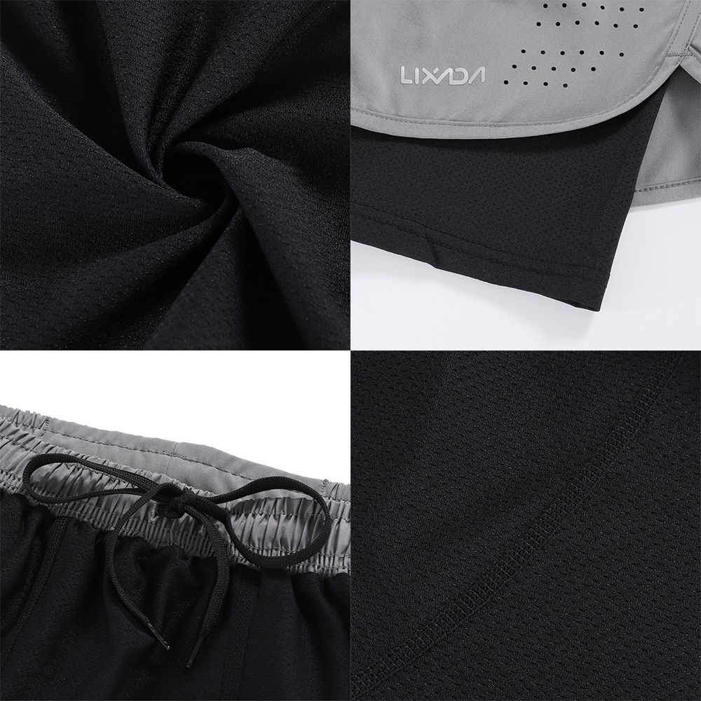 Men's 2-in-1 Running Shorts Quick Dry Breathable With Liner