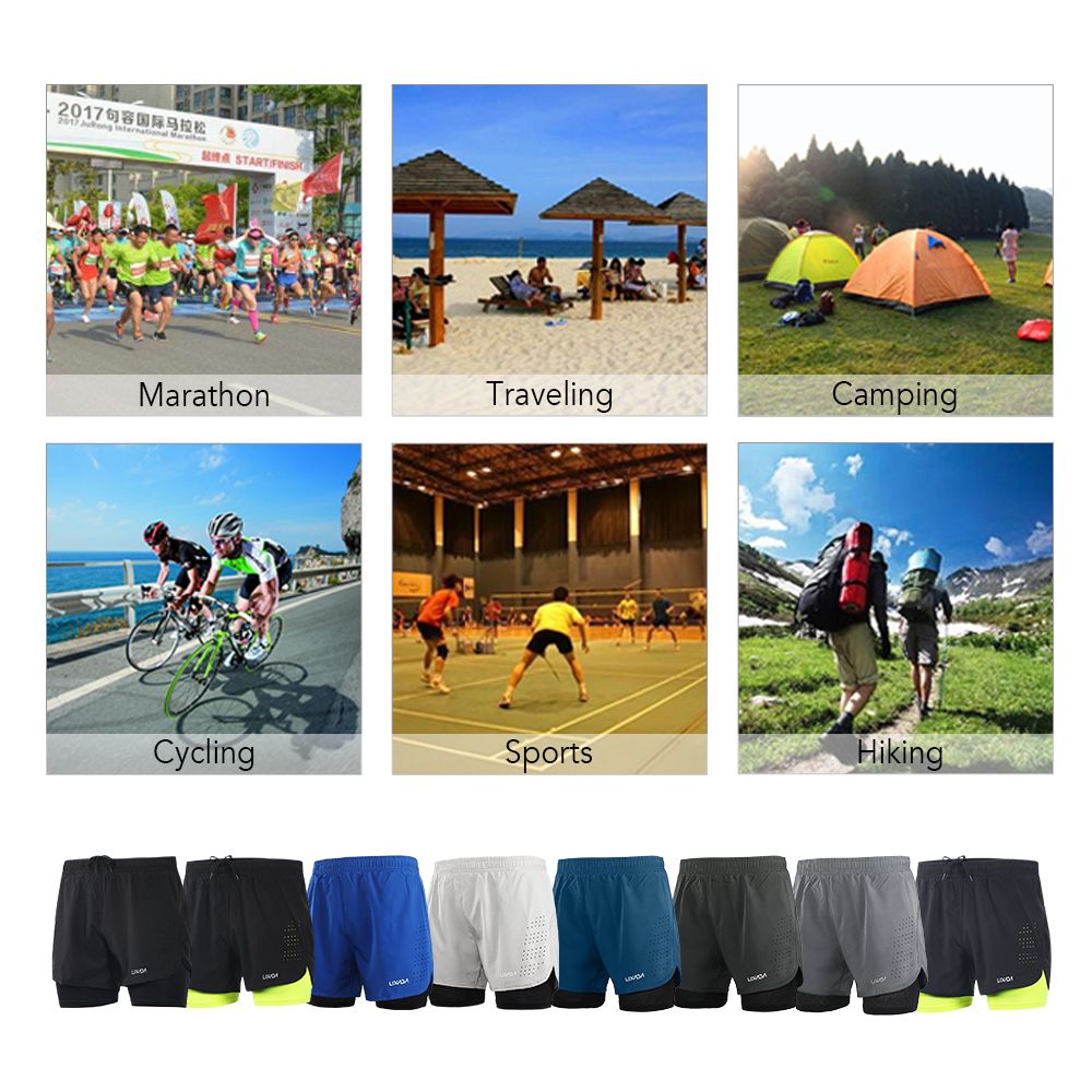 Men's 2-in-1 Running Shorts Quick Dry Breathable With Liner