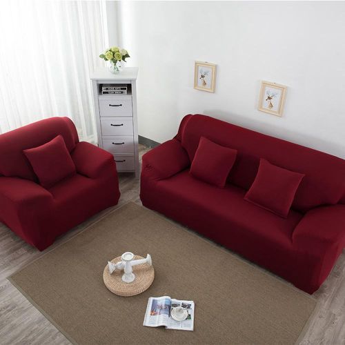 Two Seat Universal Solid Color Stretch Sofa Cover