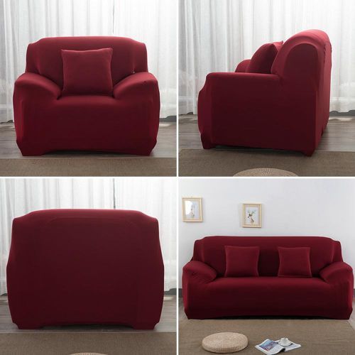 Two Seat Universal Solid Color Stretch Sofa Cover
