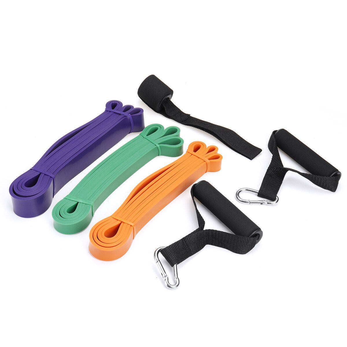 Fitness Resistance Bands Latex Pull Band Elastic Rope Strength Training Tensioner Handles & Door Anchor For Body Stretching/Powerlifting Orange