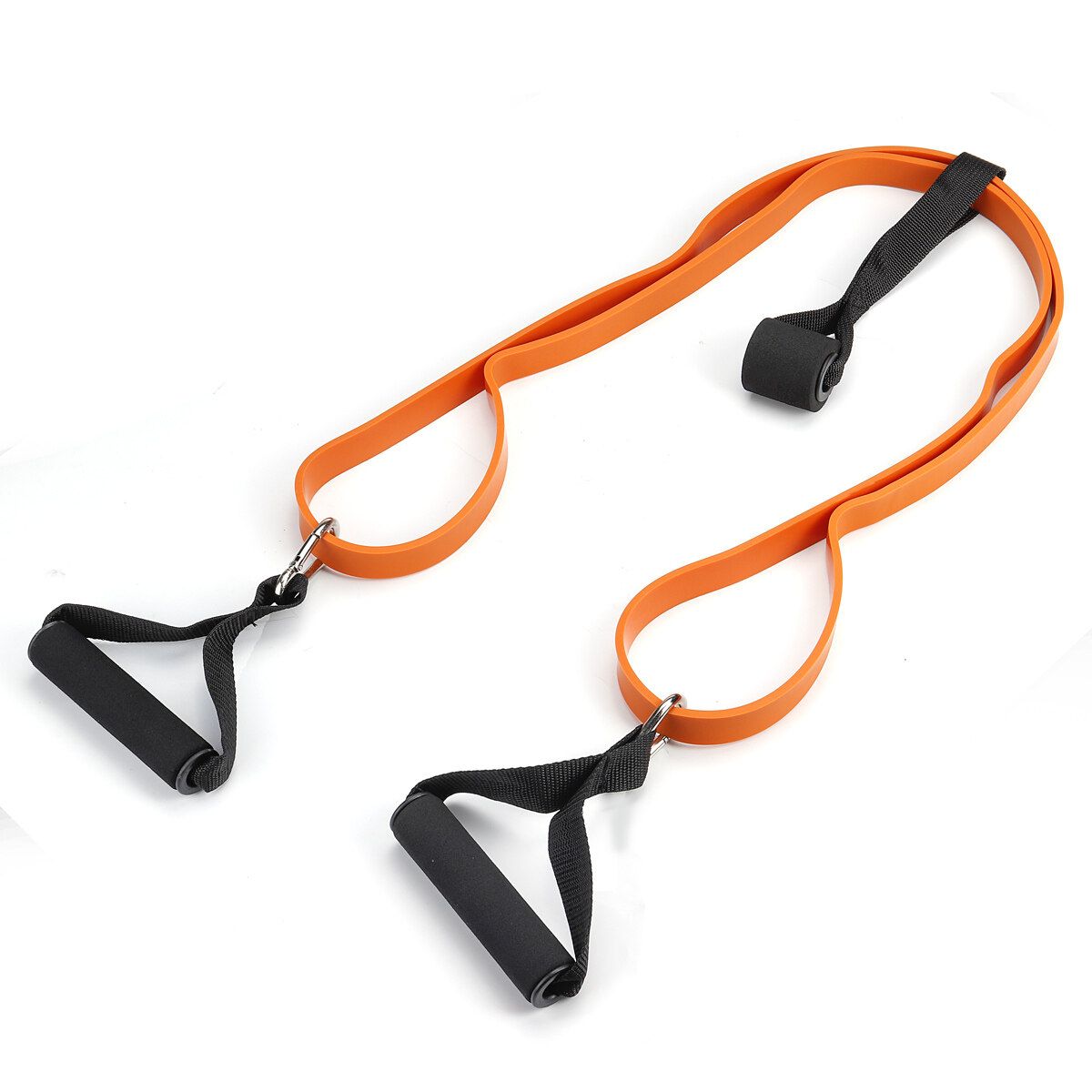 Fitness Resistance Bands Latex Pull Band Elastic Rope Strength Training Tensioner Handles & Door Anchor For Body Stretching/Powerlifting Orange