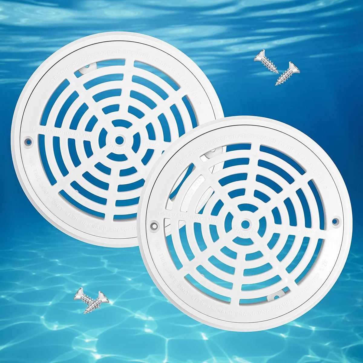 8 Inch Pool Drain Cover with Screws for Inground Swimming