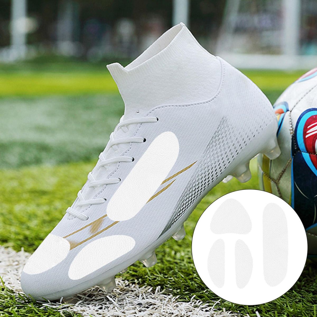 Waterproof Football Shoe Stickers Waterproof Self-adhesive for Sports White
