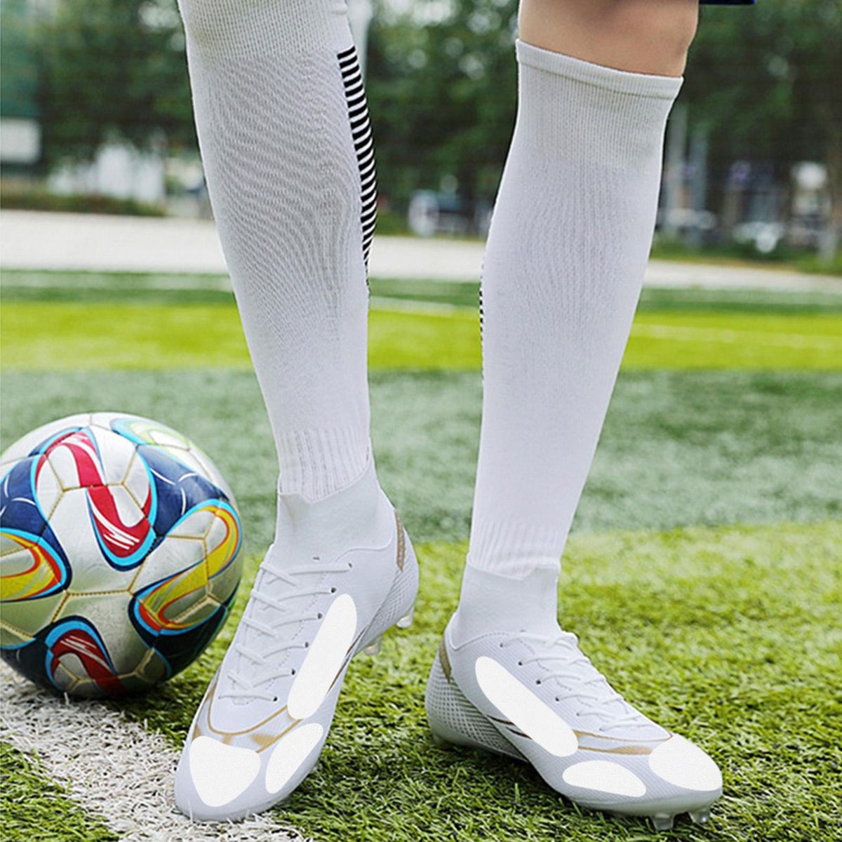 Waterproof Football Shoe Stickers Waterproof Self-adhesive for Sports White