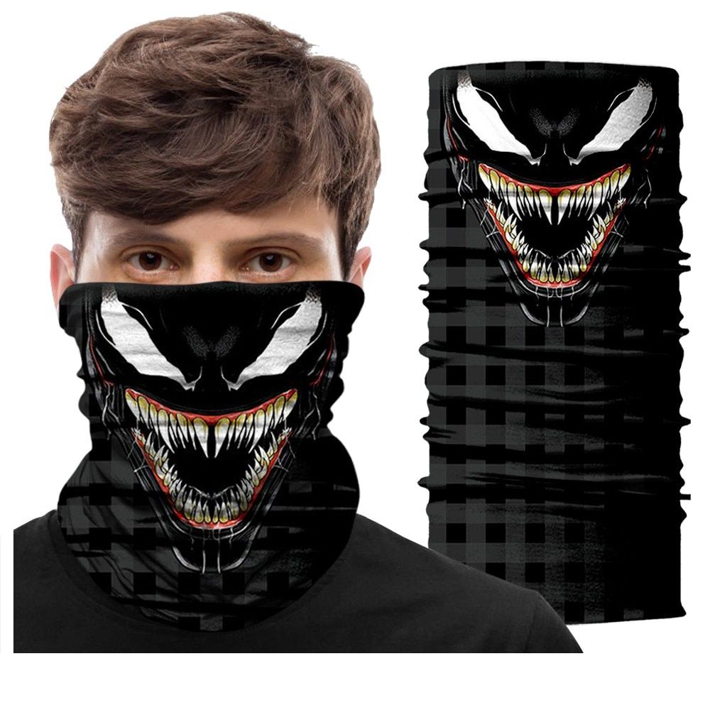 3D Punisher Neck Gaiter Cycling Bandana Tubular Scarf Venom Scaldacollo Motorcycle Facemask Cuello Mask Biker Half Mask Men 180555 Neckband