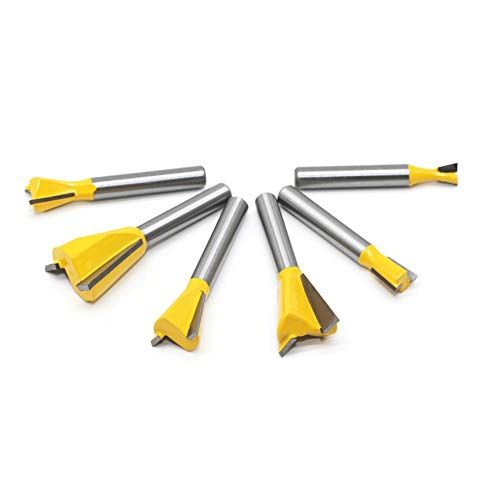 Meihejia 14 Inch Shank Dovetail Router Bit Set  6 Sizes