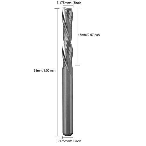 HOZLY 18 Shank 3175mmX17mm 2 Flutes Downcut End Mill Sprial