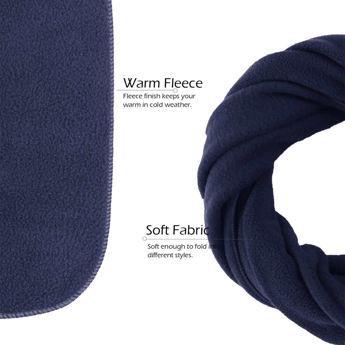 Men Women Long Fleece Scarf For Winter Sports Lightweight