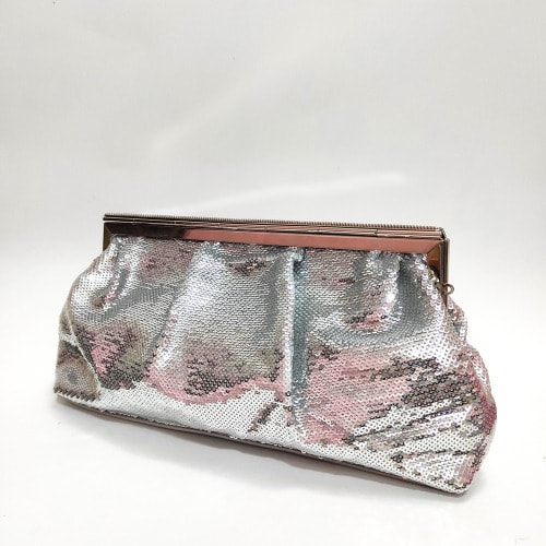 Sequin Clutch Purse -Silver