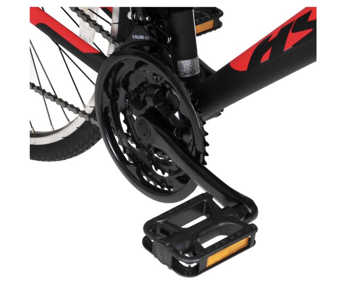 Bicycles 700c Men's SpinFit Hybrid Bike, Black And Red