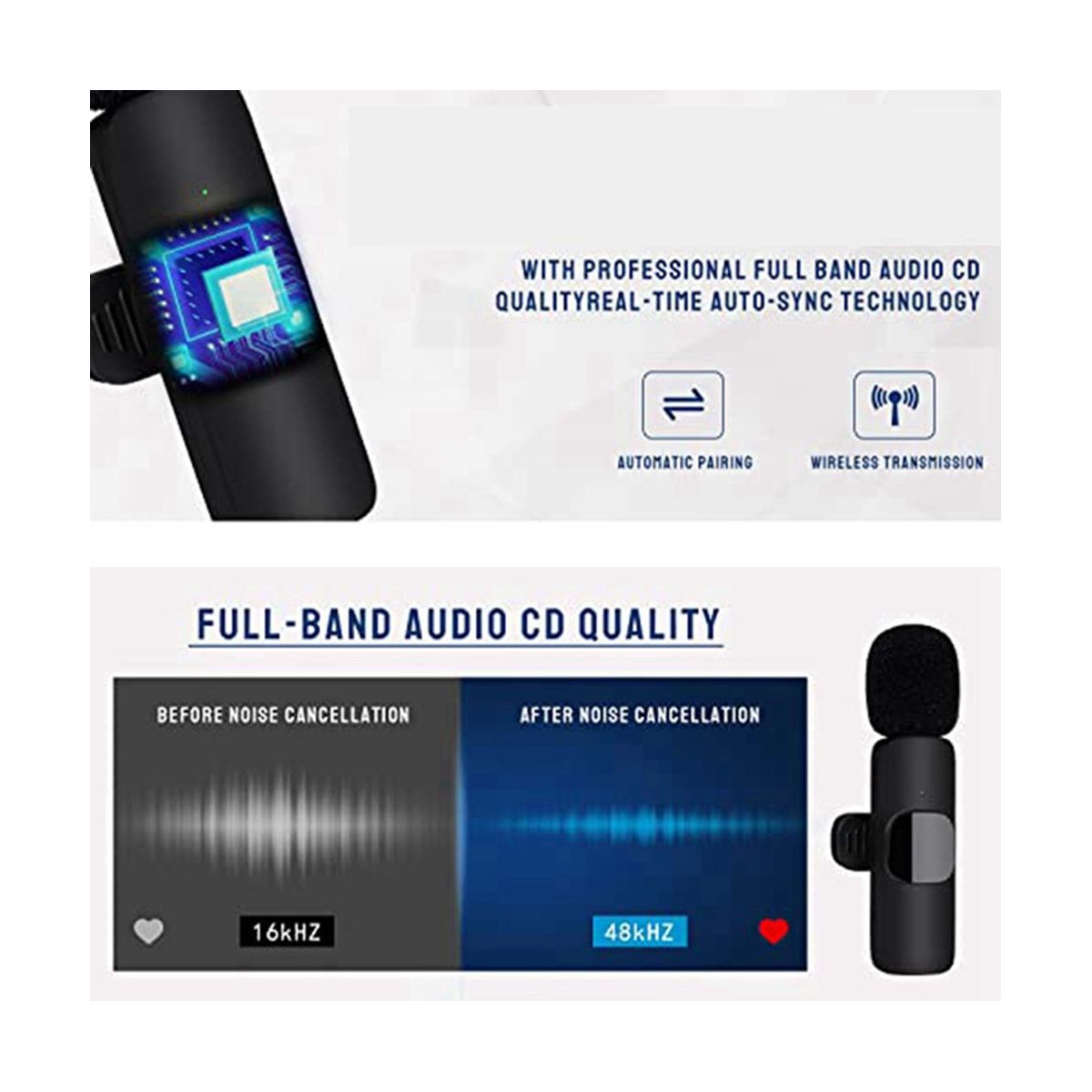 Wireless Lavalier Microphone,for Video Recording,Live
