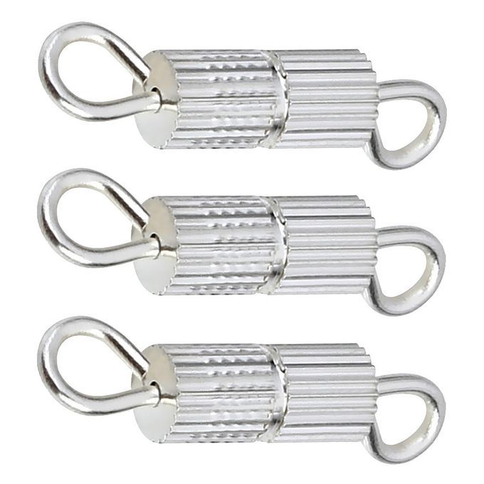 50 Pcs Barrel Swivel Screw Clasps For Necklace Bracelet White K