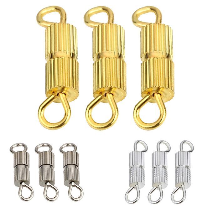 50 Pcs Barrel Swivel Screw Clasps For Necklace Bracelet White K