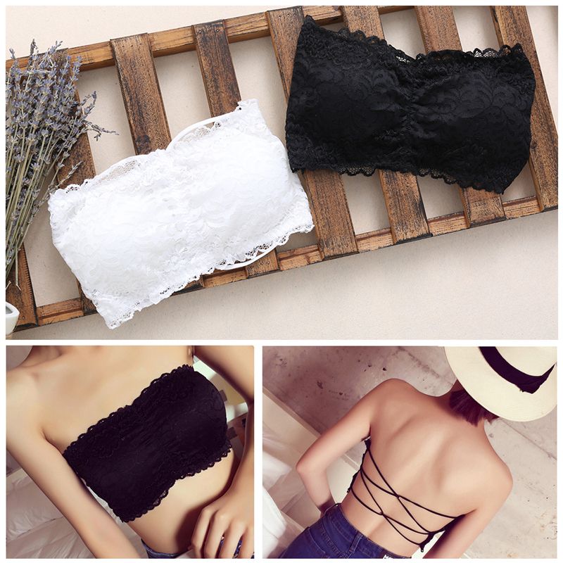 Women Sless Lace Camisole Vest Backless Slim  Tube