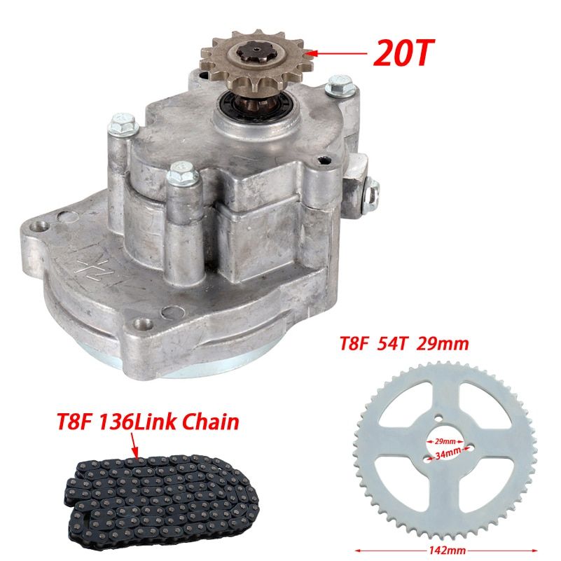 T8F Clutch Drum Gear Box Sprocket With Chain For 33cc 43cc 49cc Ty Rod II Go Kart Mini Moto Dirt Bike Scooter Xtreme ATV Buggy 20T