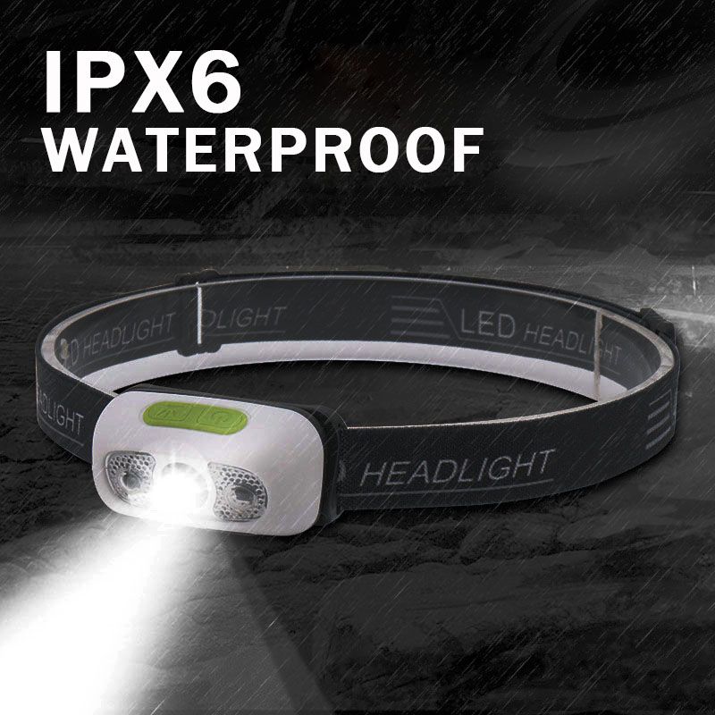 B2No Induction 2PCS  Mini USB Rechargeable LED Headlamp Motion Sensor Headlight Flashlight Portable Camping Fishing Head Light Torch Lantern Lamp