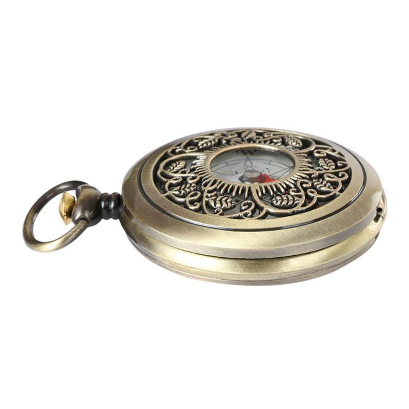 Vintage Bronze Compass Pocket Watch Design Outdoor Hiking