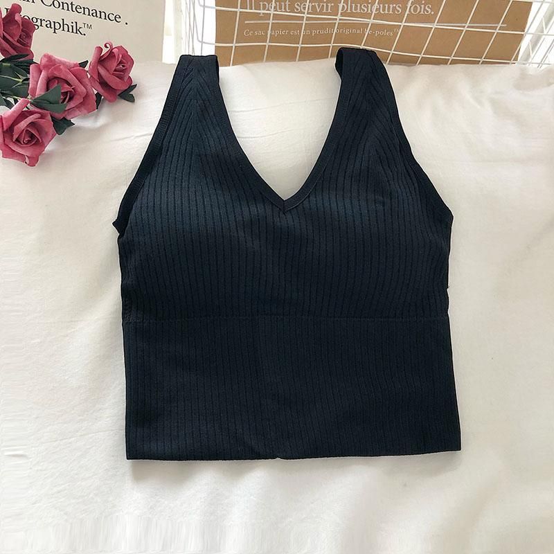 New tank top, V-neck, back, halter, breast wrap, breast pad, no underwire sports