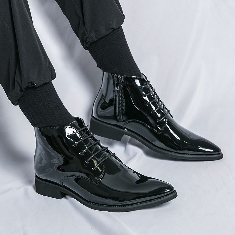 Classic Business Casual Versatile Leather Pattern Fashion Ankle Boots