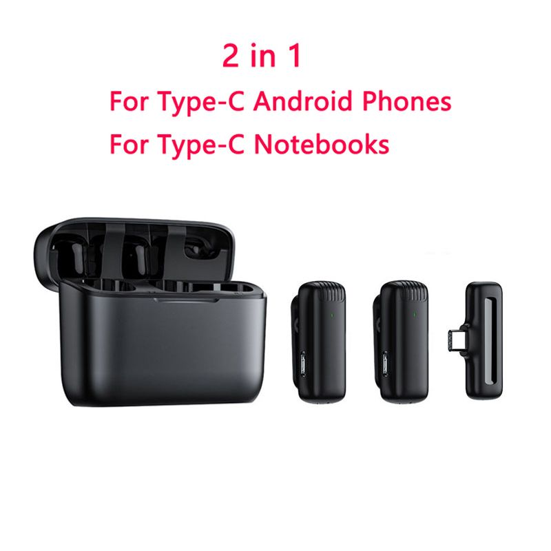 Wireless Lavalier Microphone Charging Case Mic Portable Audio Video Recording For IPhone Android Camera Notebook Live Gaming Mic