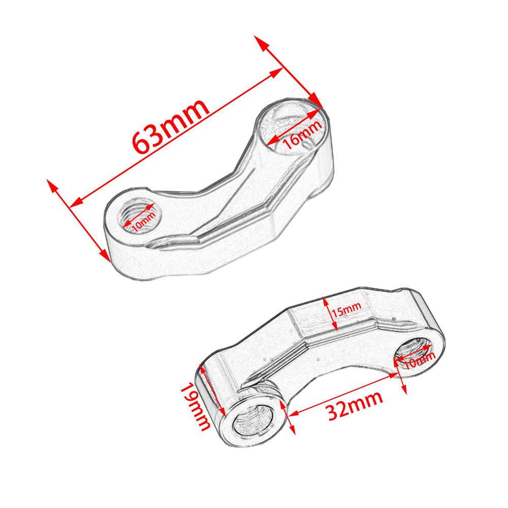 Motorcycle Mirror Riser Extender Adaptor Handlebar Mount
