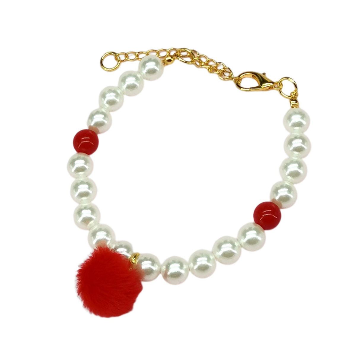 Pet Necklace Jewelry Red Ball Charm Pet Neck Circle Decor Red