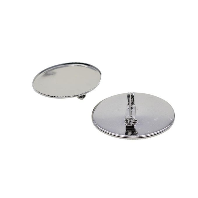 2X 10 Pieces Cabochon Brooch Setting Blanks Oval Brooch Pin Bezel Tray