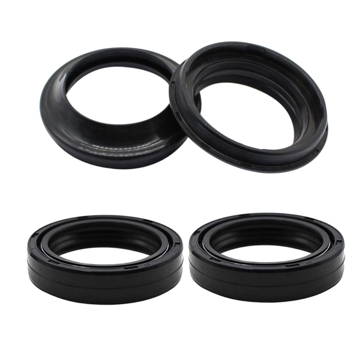 2Pcs Shock Absorber Oil Seal Rubber Cover Rings Motorcycle