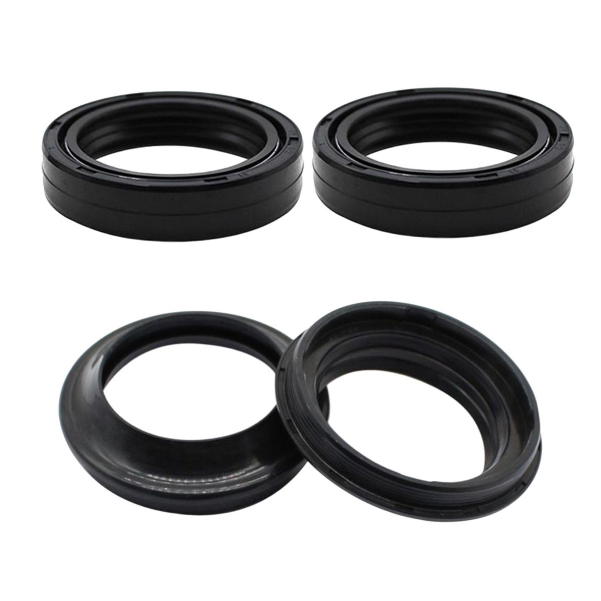 2Pcs Shock Absorber Oil Seal Rubber Cover Rings Motorcycle