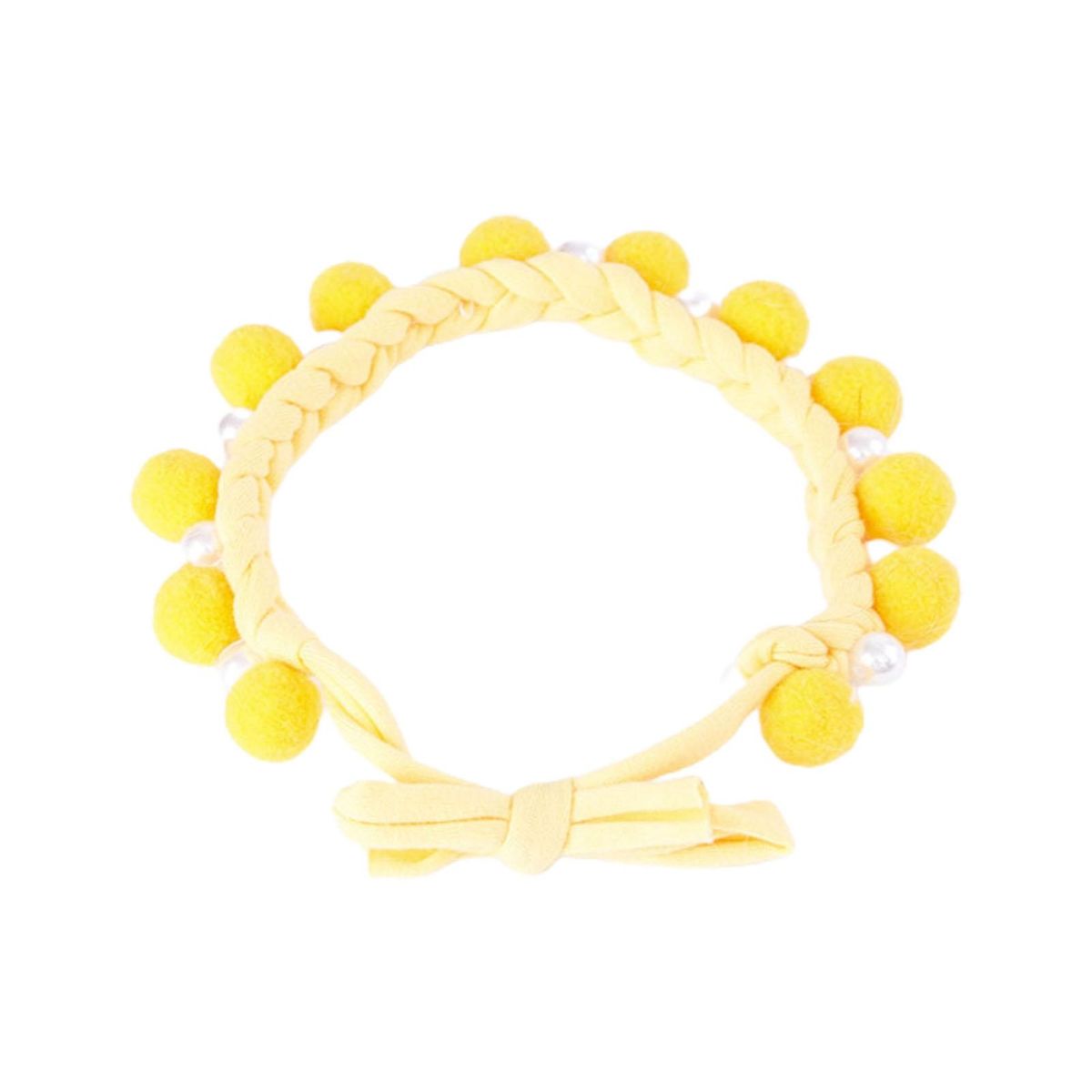 Pet Neck Circle Fur Ball Pet Dog Cat Neck Circle Yellow