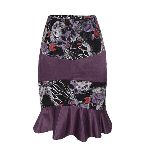 Stylishly Crafted Ladies Floral Skirt With Satin- Multicolor. Lsk-4606