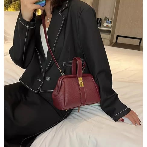 Framed Handbag - Wine Red