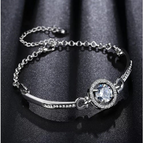 Cubic Zirconia Bangle - Silver