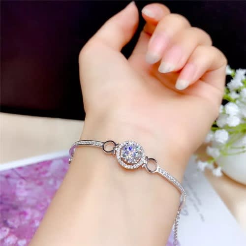 Cubic Zirconia Bangle - Silver