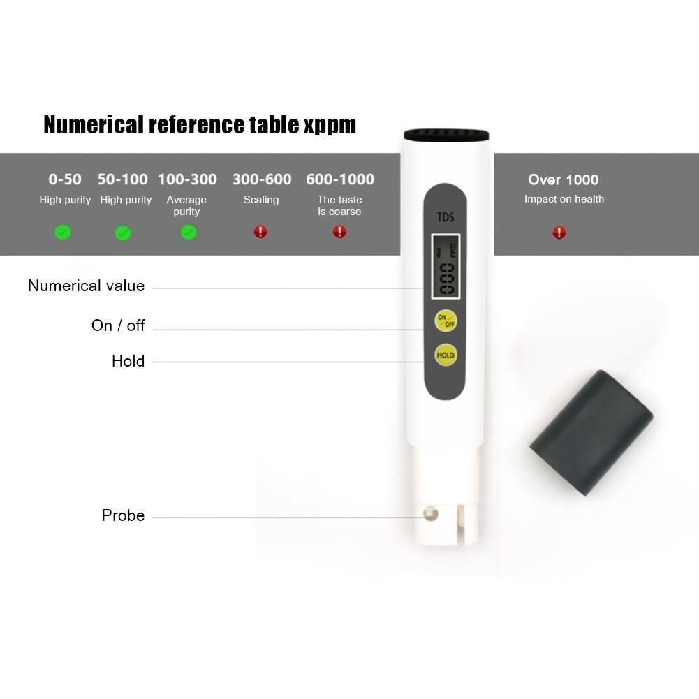 1PC TDS Water Handheld Quality Test Pen Digital Black