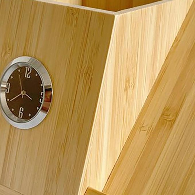 Charger 10W Pen Holder With Clock Durable Stuff Bamboo
