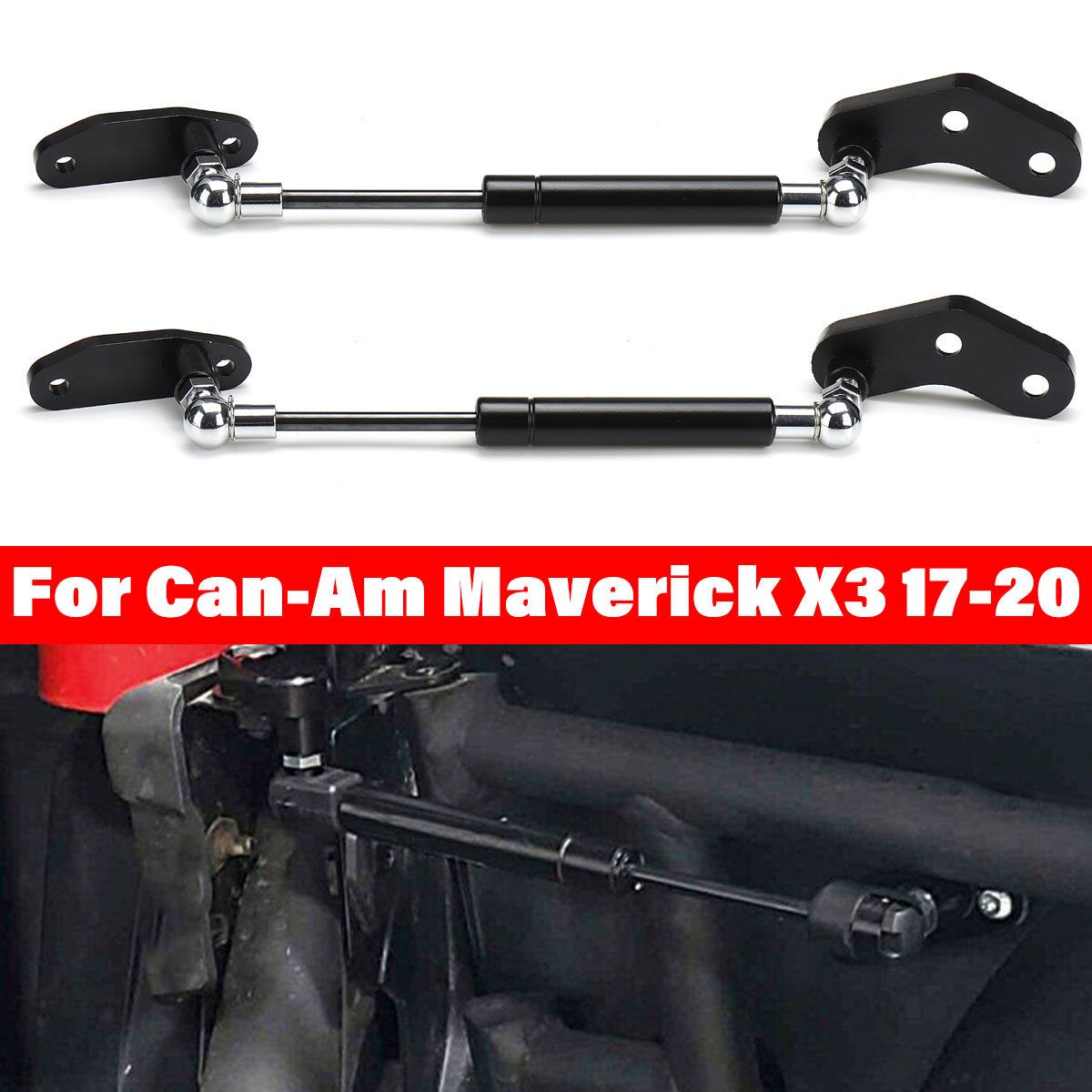 Black Billet Aluminum Anodized Door Opener Kits For 17-20 Can-Am Maverick X3
