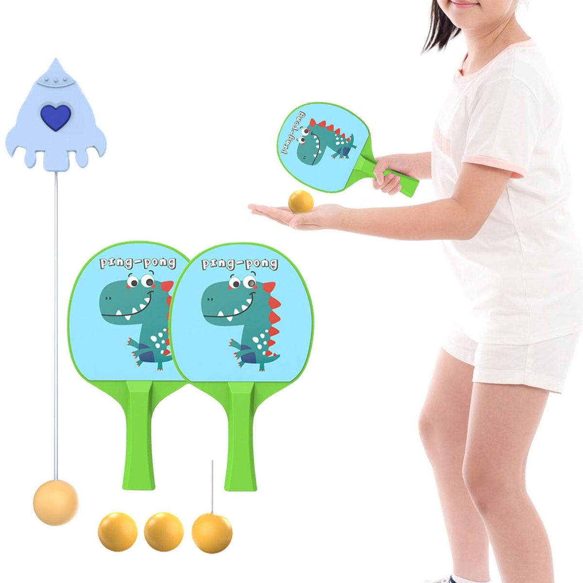 Table Tennis Paddles And Ball Set Children Hanging Table Tennis