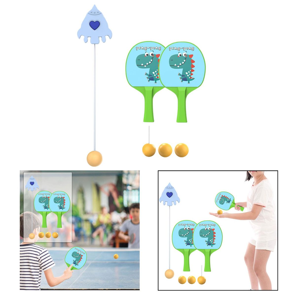 Table Tennis Paddles And Ball Set Children Hanging Table Tennis