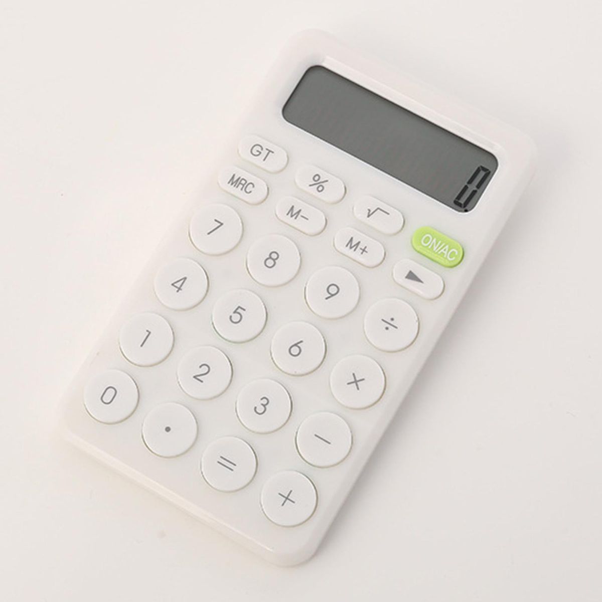 Mini Calculator With Button Battery Mathematics Learning  8 WHITE