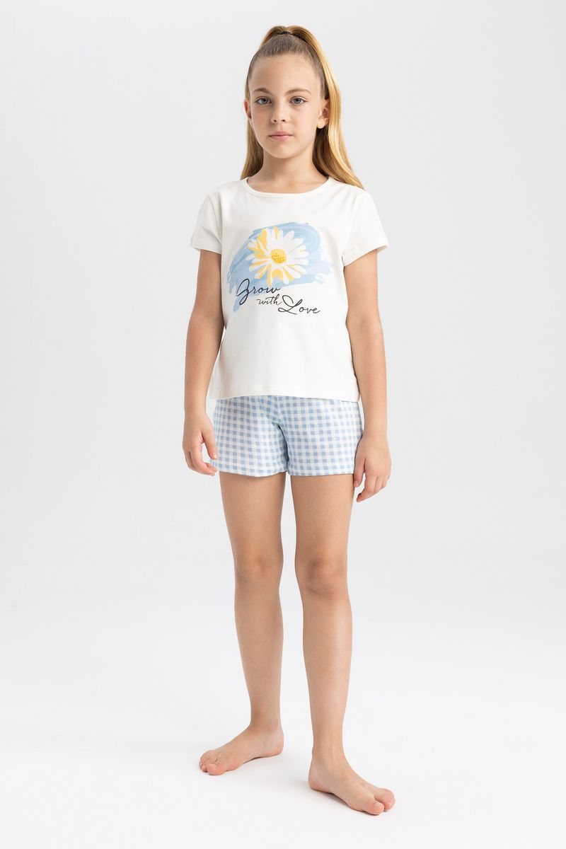 Girl Special Collection Regular Fit Short Sleeve Knitted Pyjamas - Ecru