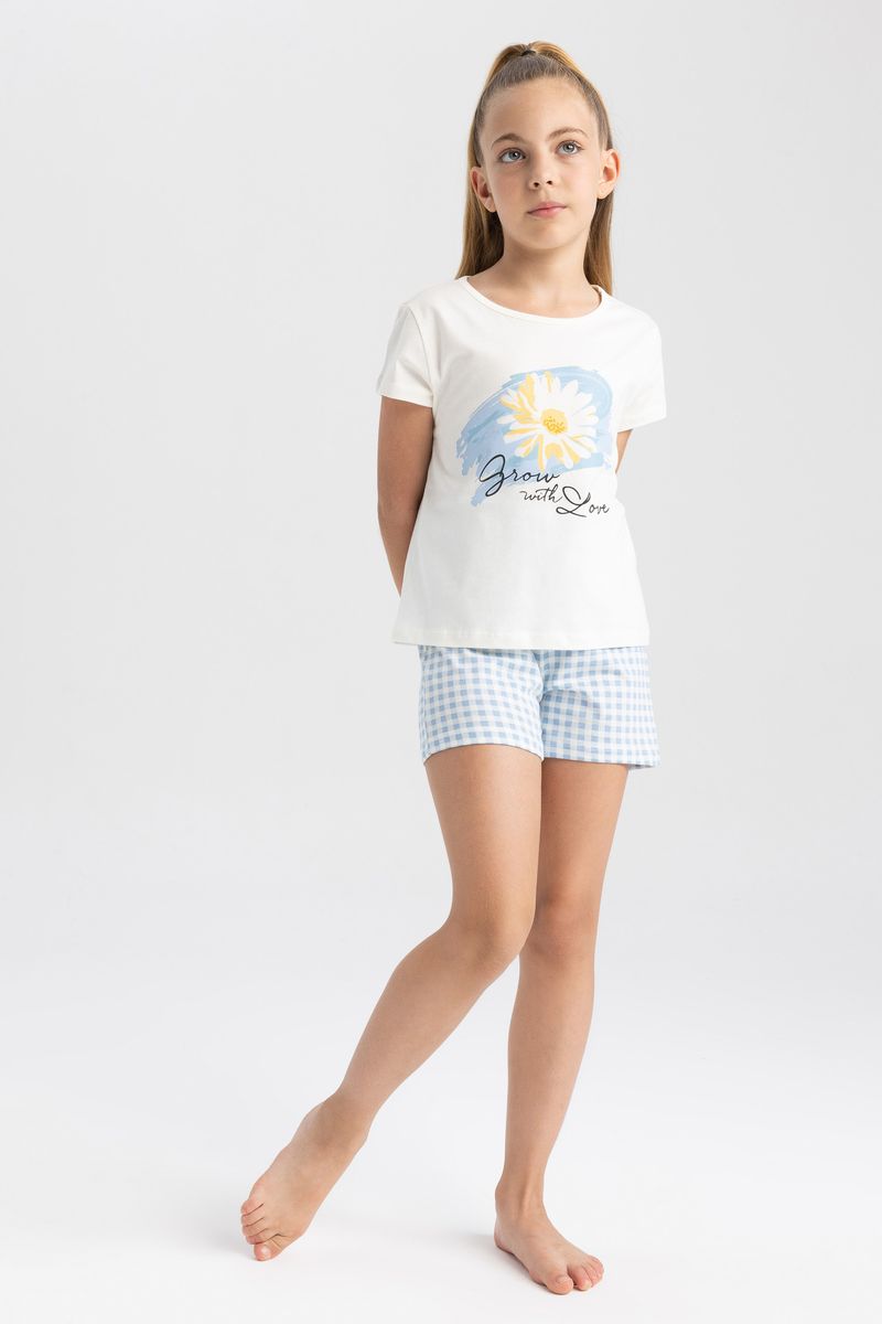 Girl Special Collection Regular Fit Short Sleeve Knitted Pyjamas - Ecru