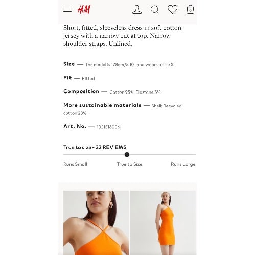 Short Jersey Dress - Orange