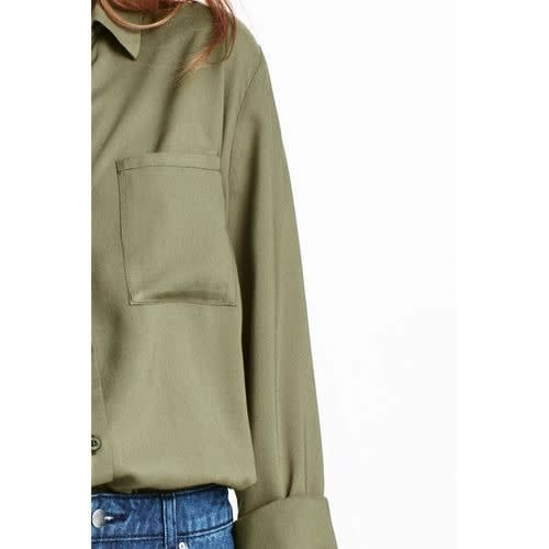 Long Sleeved Viscose Blouse-green