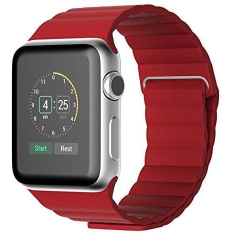 Magnetic Coteetci Wrist Loop Strap For iWatch - 44mm - Deep Red