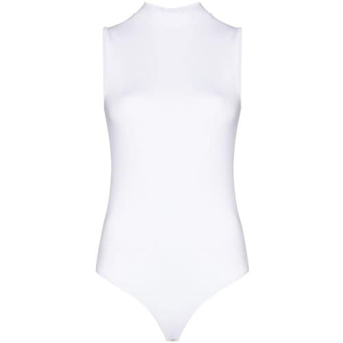 Sleeveless Turtleneck Bodysuit - 2 Pieces - Black And White