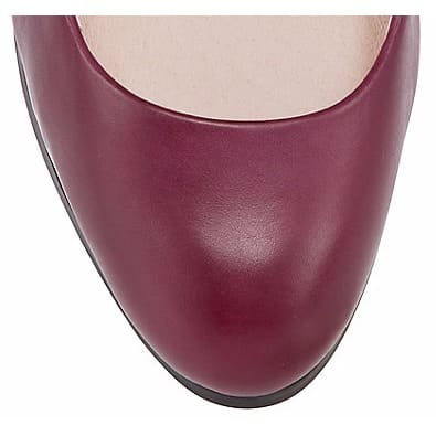 Plum Block Heel Court Shoes