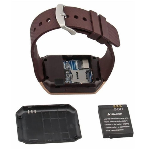 Dz09 Sim Card And Tf Card Enabled Bluetooth Smart Watch - Brown